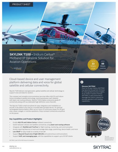 SkyLink 7100™ Product Sheet