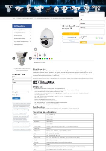 HD High Speed Thermal Imaging Camera for Airport